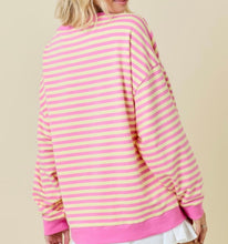 Pink/Yellow Striped Oversized Top