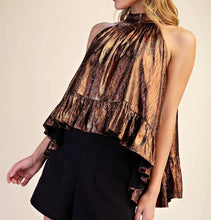 Bronze Halter Metallic Top