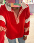 Red French Terry Pullover