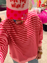 Red/Pink Striped Oversized Top