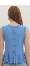 Blue peplum top