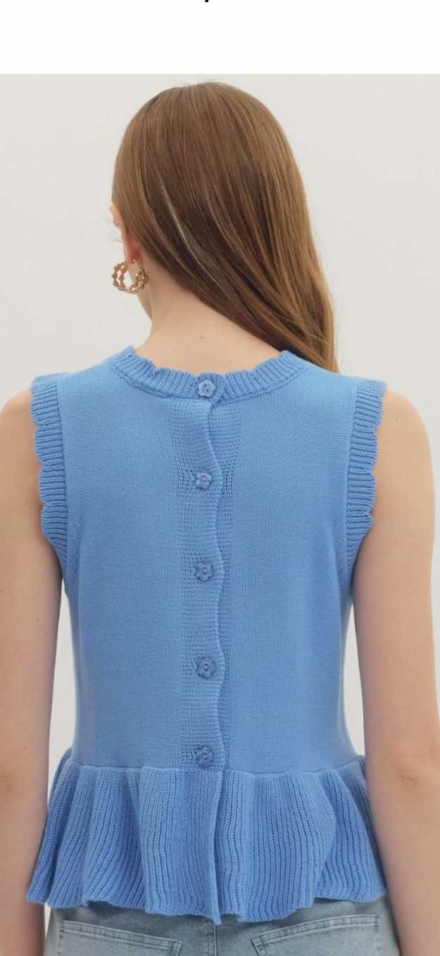 Blue peplum top