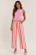 Red striped pants