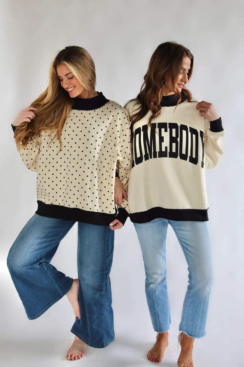 Homebody Polka Dot REVERSIBLE Mockneck