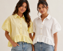 White puff sleeve top