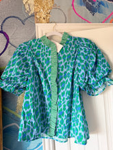 Green leopard top
