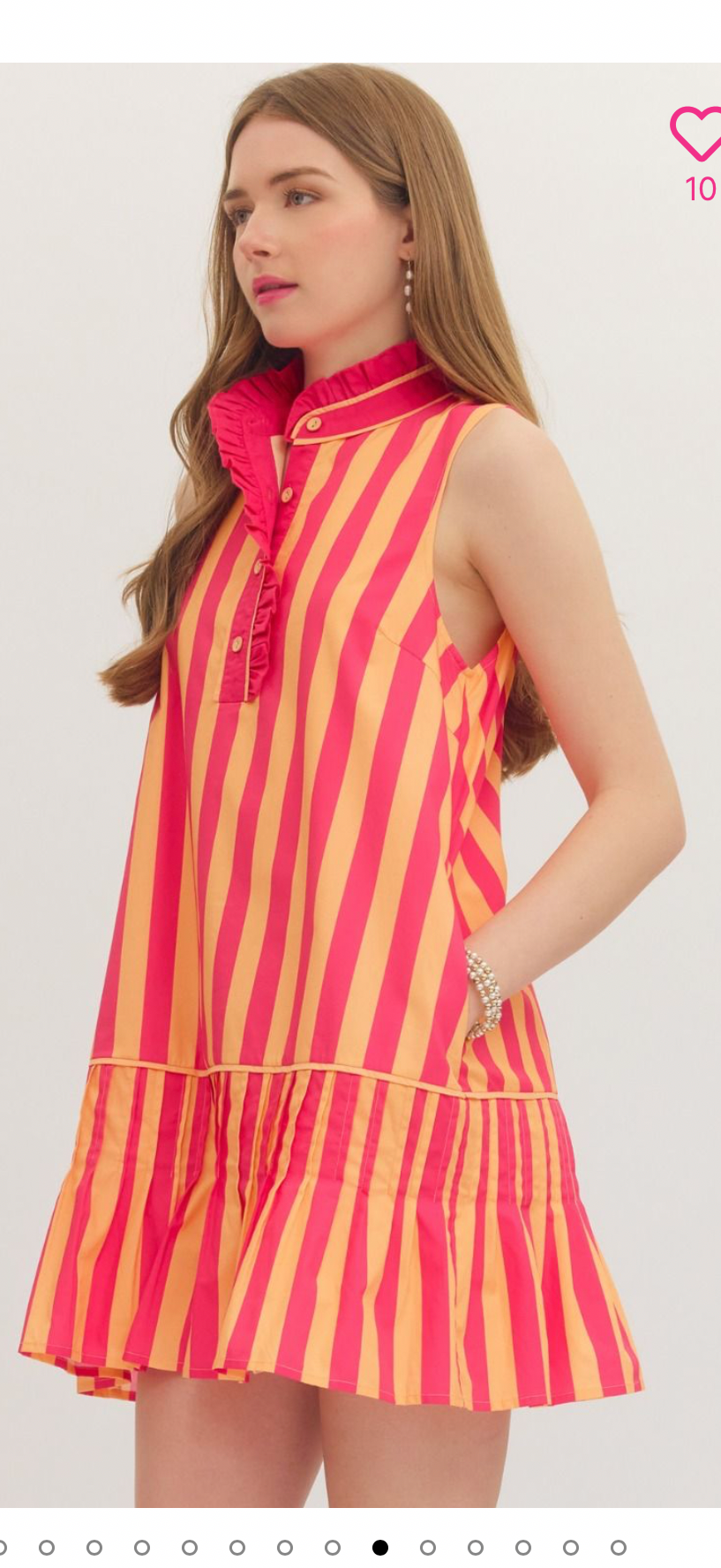 Pink/Orange Striped Dress