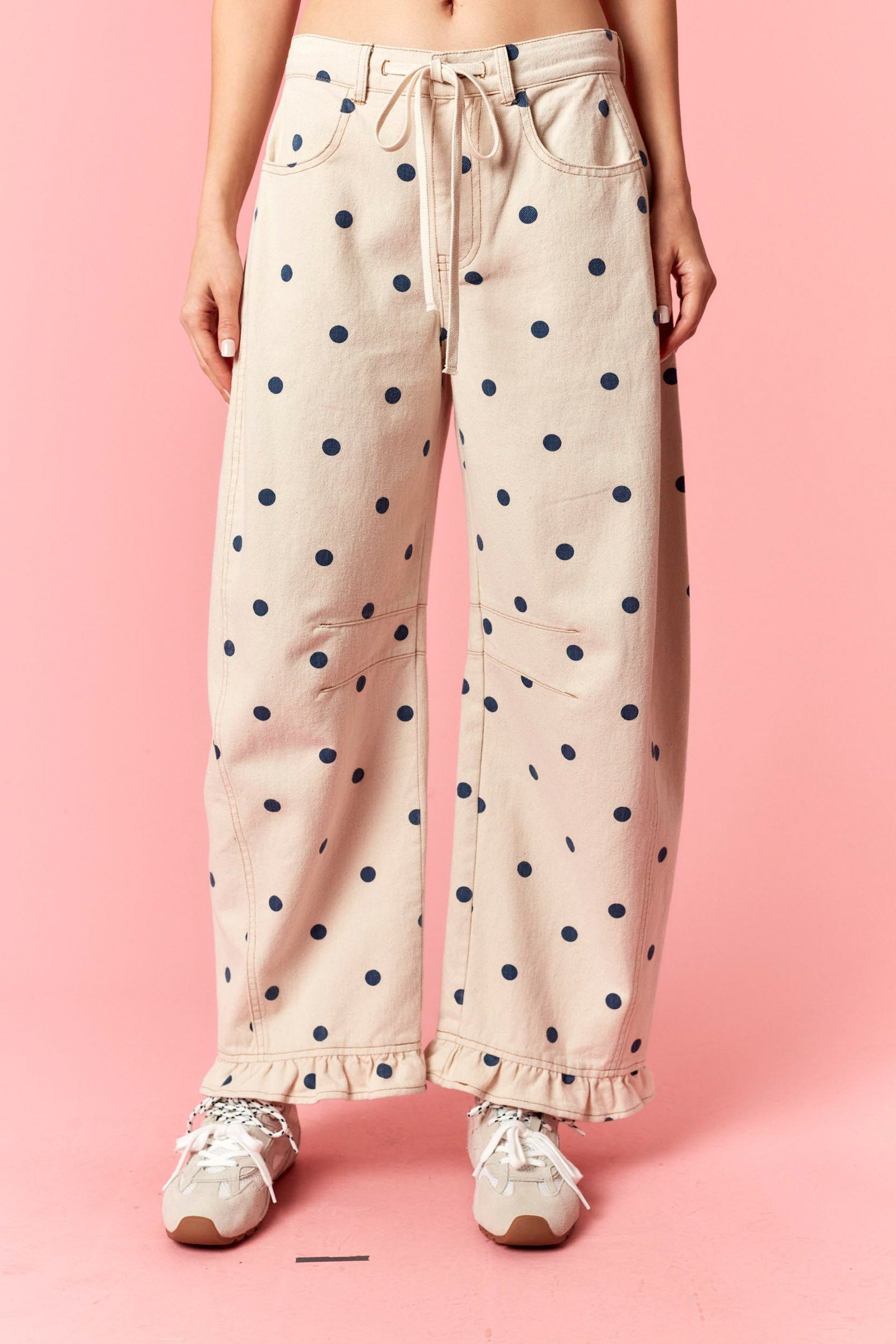Polka Dot cream/navy pant