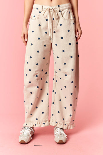 Polka Dot cream/navy pant