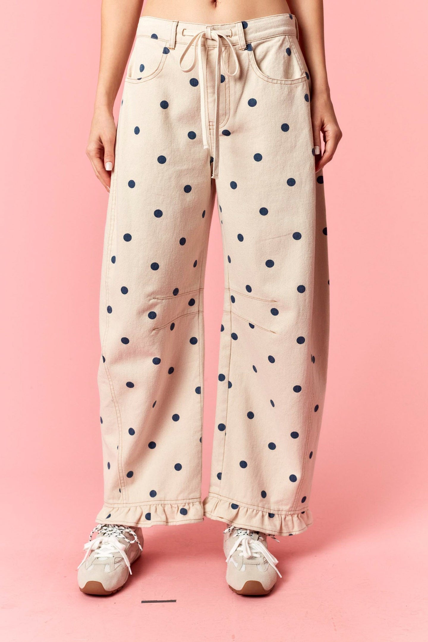 Polka Dot cream/navy pant