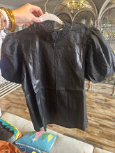 Puff Sleeve leather top