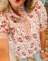 Crimson & Cream Dream Top